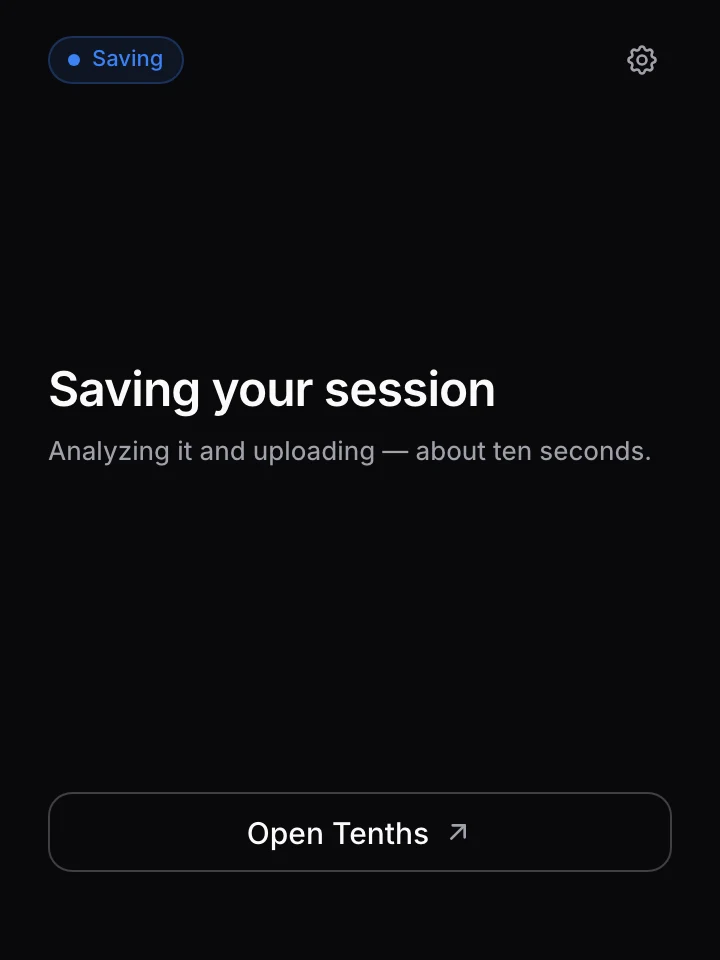 Saving your session: analyzing and uploading